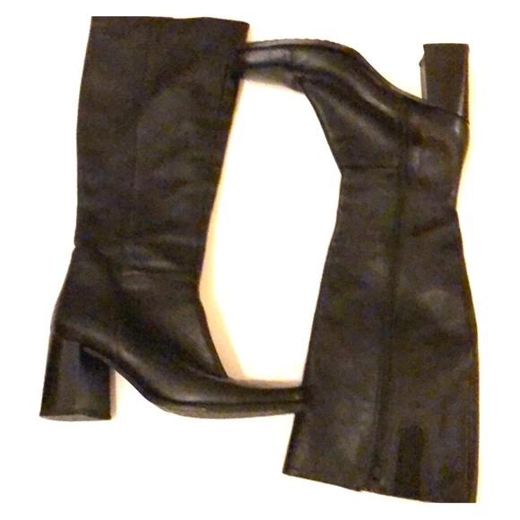 BLACK LEATHER BOOTS made in Italy - Picture 1 of 5